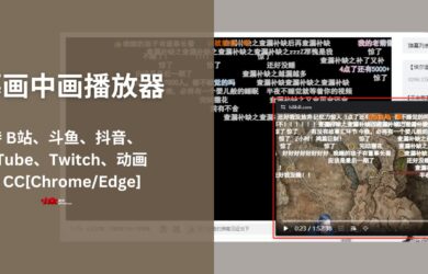 弹幕画中画播放器 - 支持发弹幕：B站、斗鱼、抖音等视频与直播，还能外挂字幕[Chrome/Edge] 10