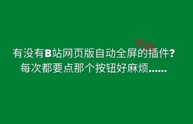 请问有没有 B 站网页版自动全屏的插件呀 17