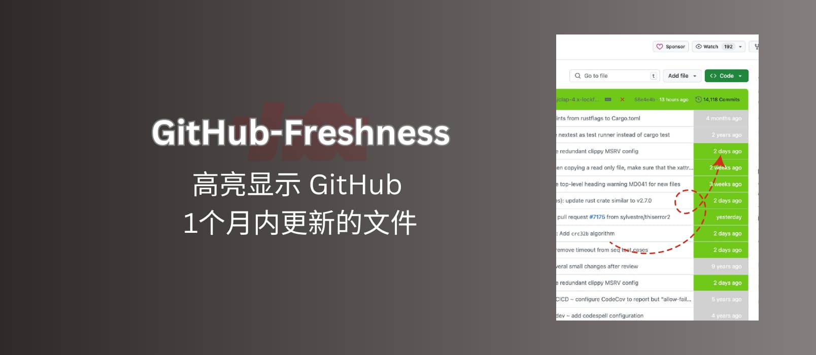 GitHub-Freshness - 高亮显示 GitHub 中 1 个月内更新的文件 1 GitHub-Freshness - 高亮显示 GitHub 中 1 个月内更新的文件 1