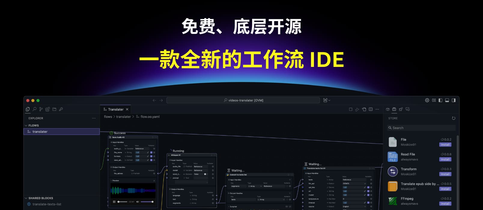 OOMOL Studio:一款全新的工作流 IDE,免费、底层开源 1 OOMOL Studio:一款全新的工作流 IDE,免费、底层开源 1