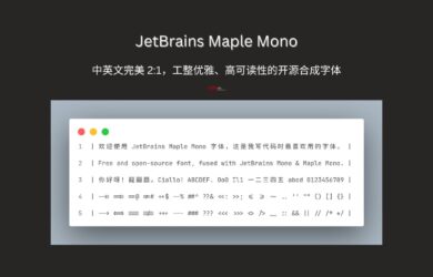 中英文完美 2:1，JetBrains Maple Mono：一款工整优雅、高可读性的开源合成字体 5