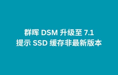 群晖 DSM 升级至 7.1，提示 SSD 缓存非最新版本 10