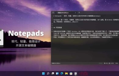 Notepads - 现代、轻量、极简主义设计的开源文本编辑器[Windows] 10